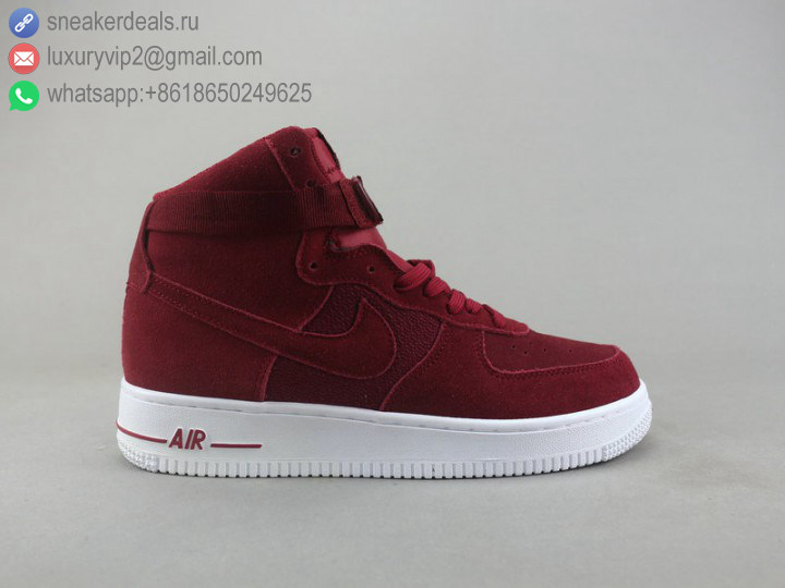 NIKE AIR FORCE 1 HIGH 07 BURGUNDY UNISEX LEATHER SKATE SHOES SKATE SHOES